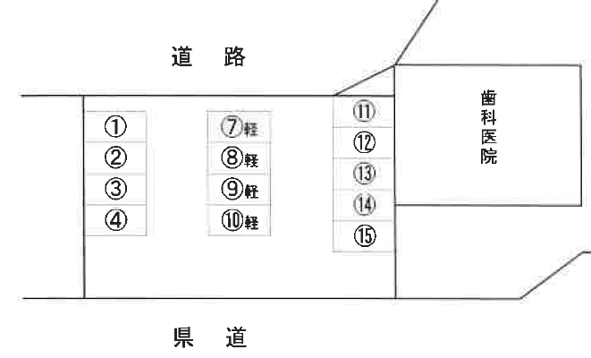 ドリームヒル滝沢駐車場の駐車配置図