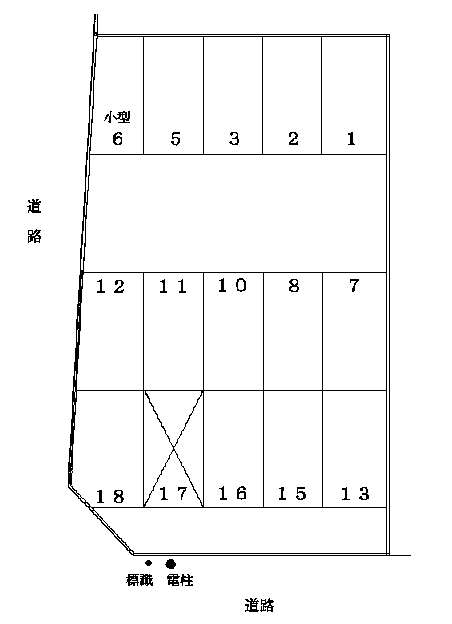 H・Gモータープールの駐車配置図