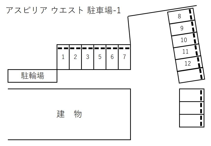 アスピリア ウエスト 駐車場-1の駐車配置図