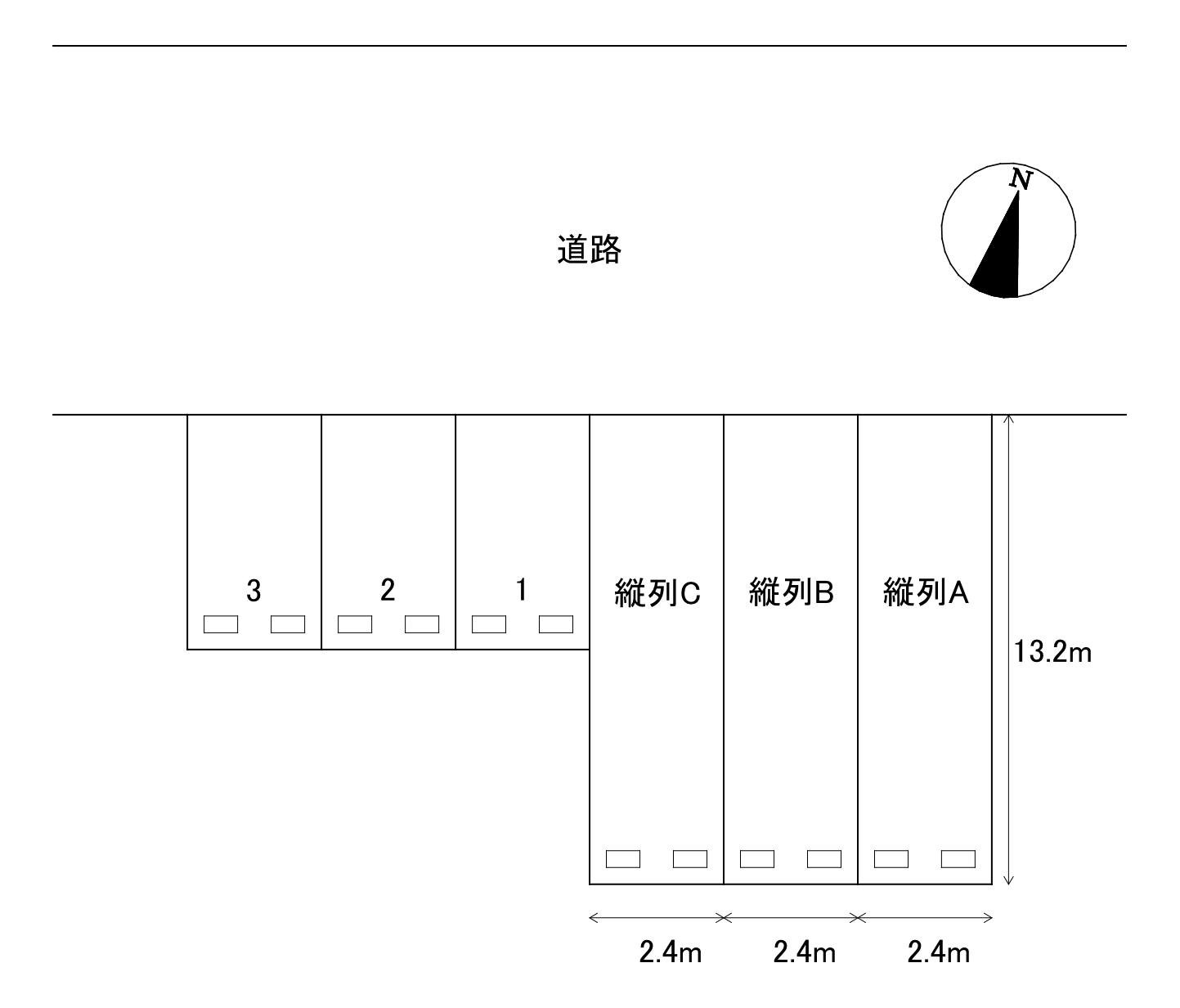 富士駐車場の駐車配置図