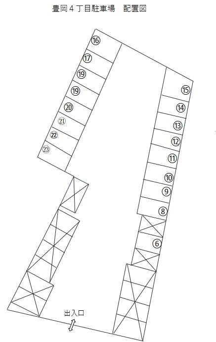 豊岡4丁目駐車場の駐車配置図