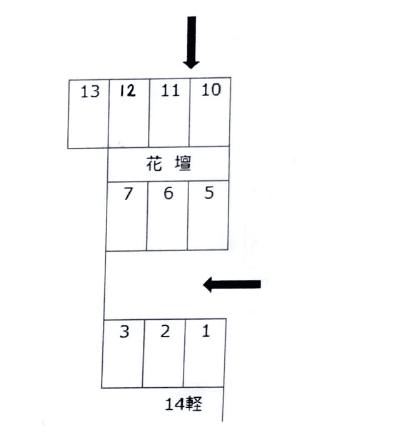 稲荷町パーキングの駐車配置図