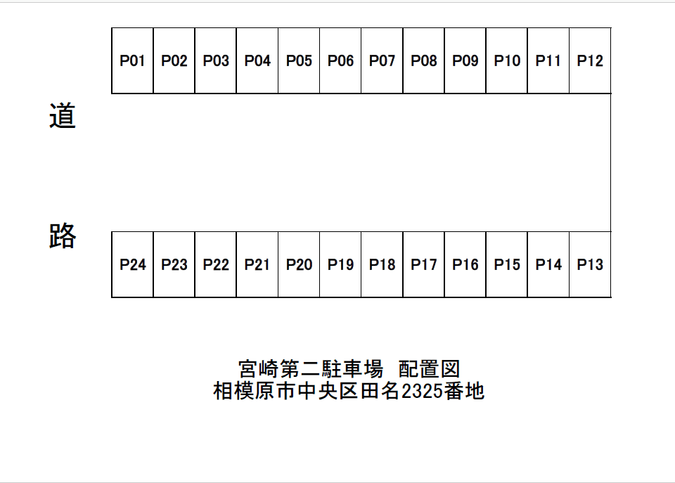 宮﨑第2駐車場の駐車配置図