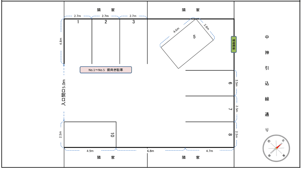 ミキ駐車場の駐車配置図