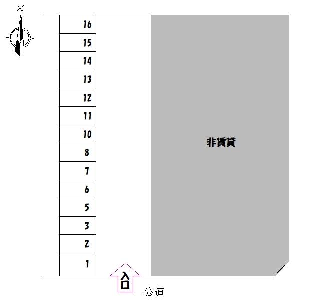 西新井4丁目第一駐車場の駐車配置図