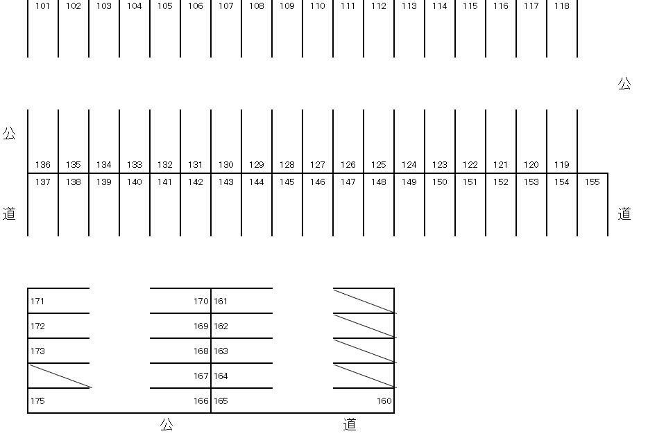 金屋元町駐車場の駐車配置図