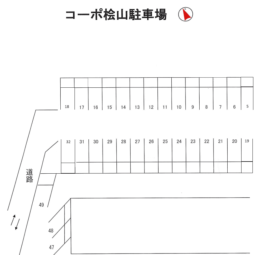 コーポ桧山の駐車配置図
