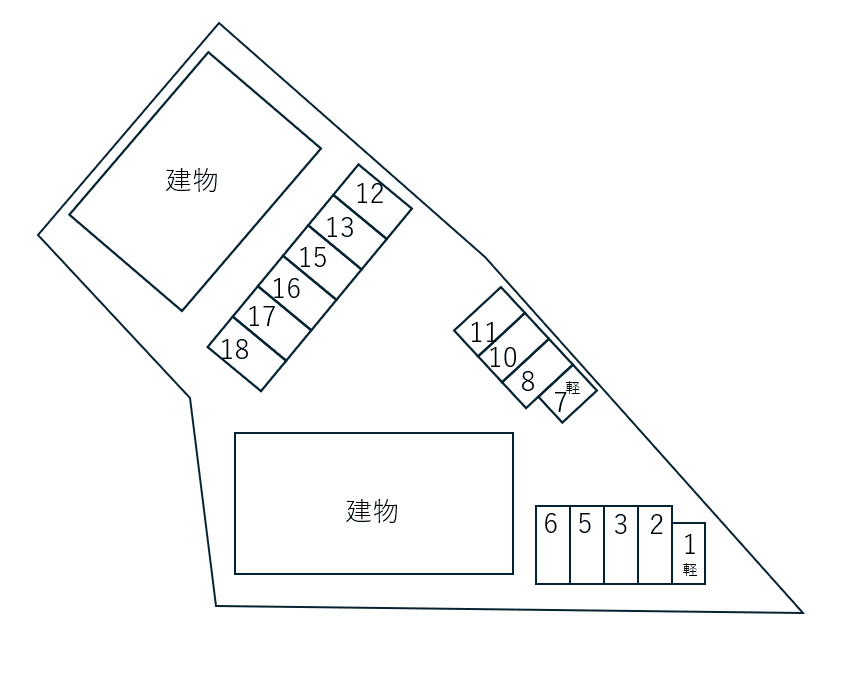 Pomidor A・B別駐車場の駐車配置図