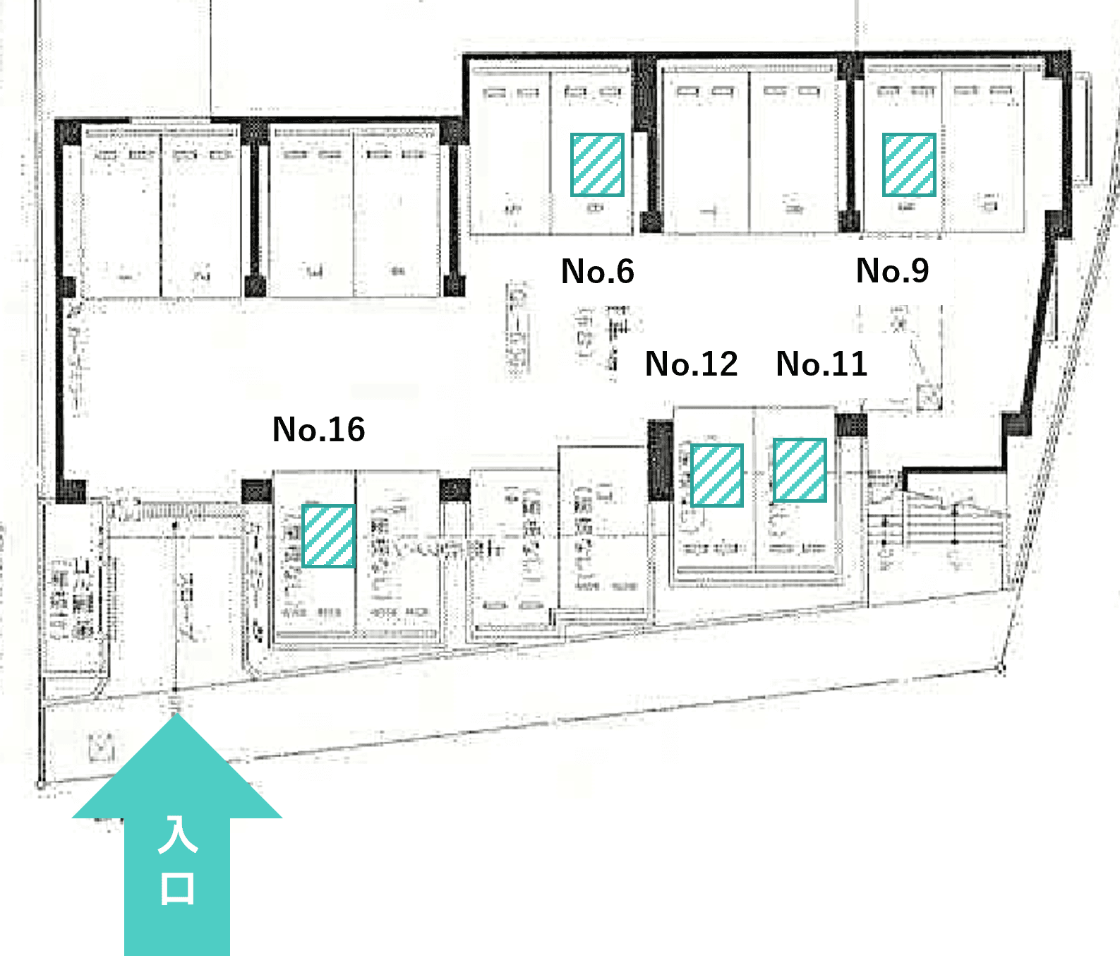 磯子区森2丁目駐車場の駐車配置図