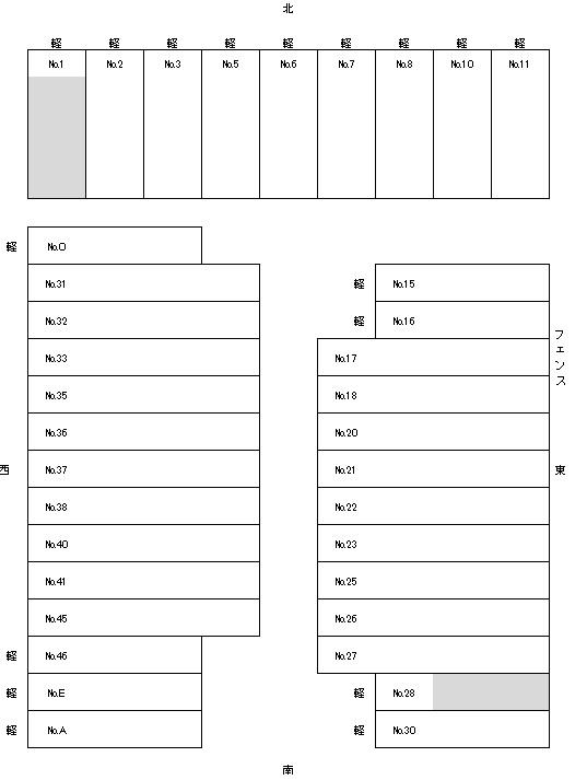 たんぽぽ駐車場の駐車配置図