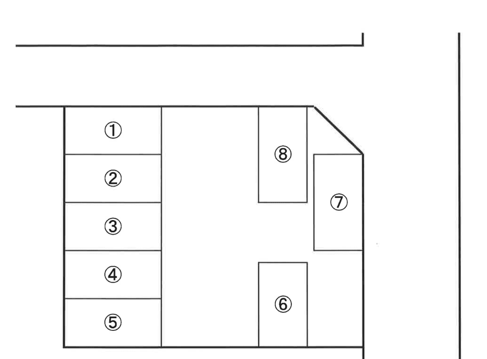 江曽島駅西口駐車場の駐車配置図