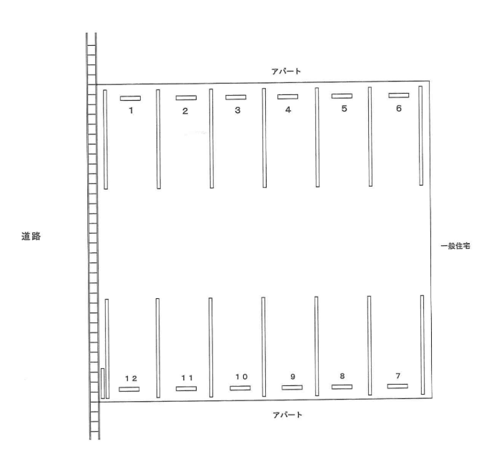 八山田パーキングの駐車配置図