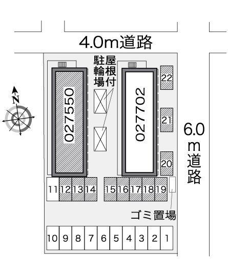 大ノ前B(27550)の駐車配置図