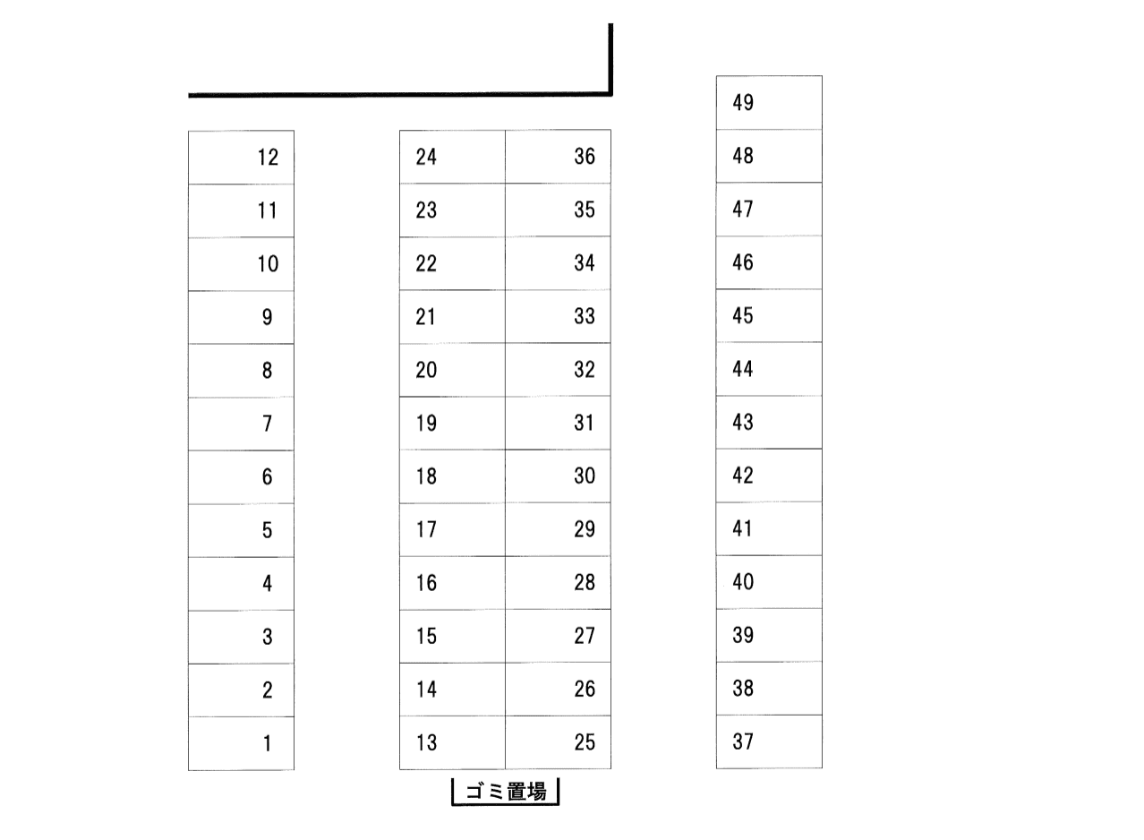 高沼カーポートの駐車配置図