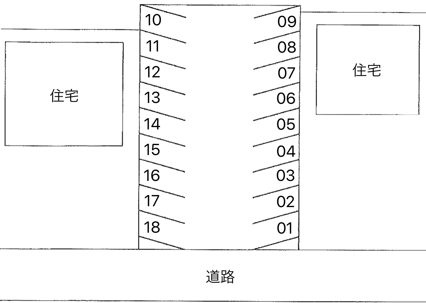加藤駐車場の駐車配置図