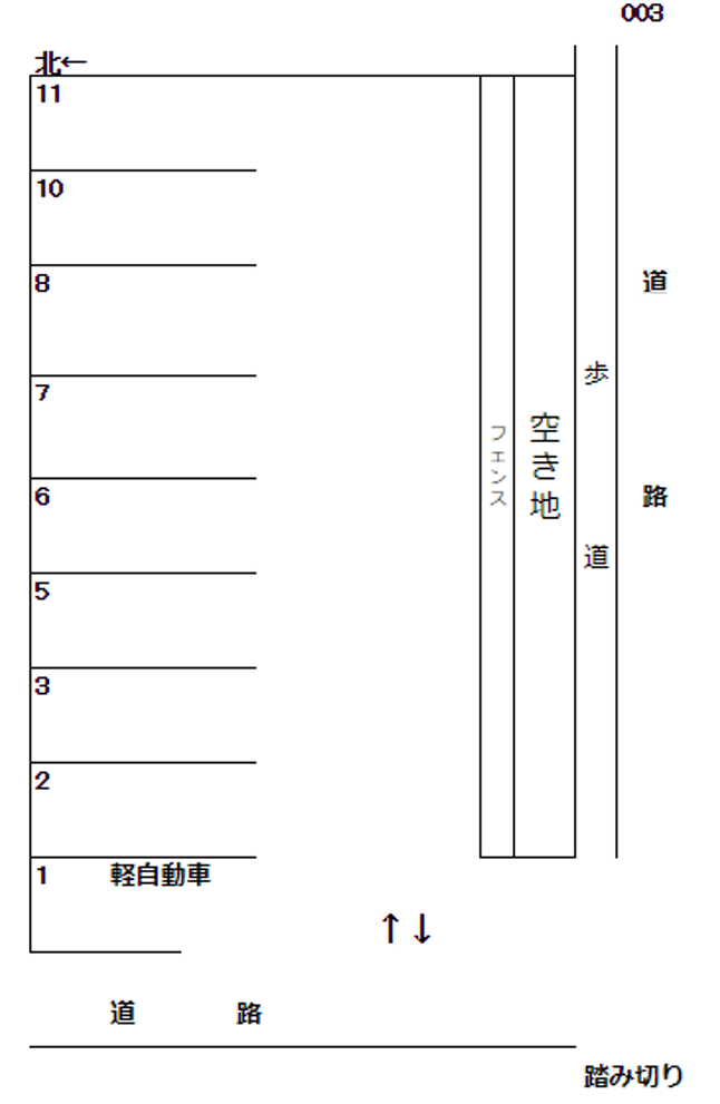 岩倉-3の駐車配置図