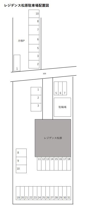 レジデンス松原の駐車配置図