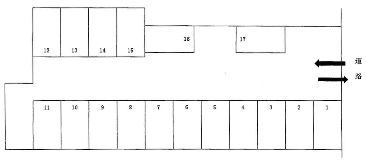 陣山第3パーキングの駐車配置図