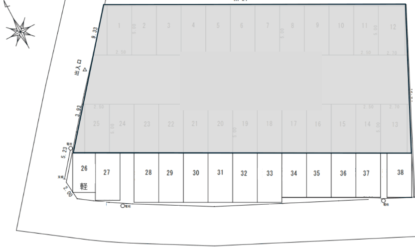 成増二丁目146駐車場の駐車配置図
