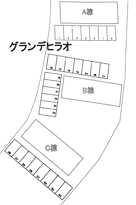 グランデヒラオの駐車配置図