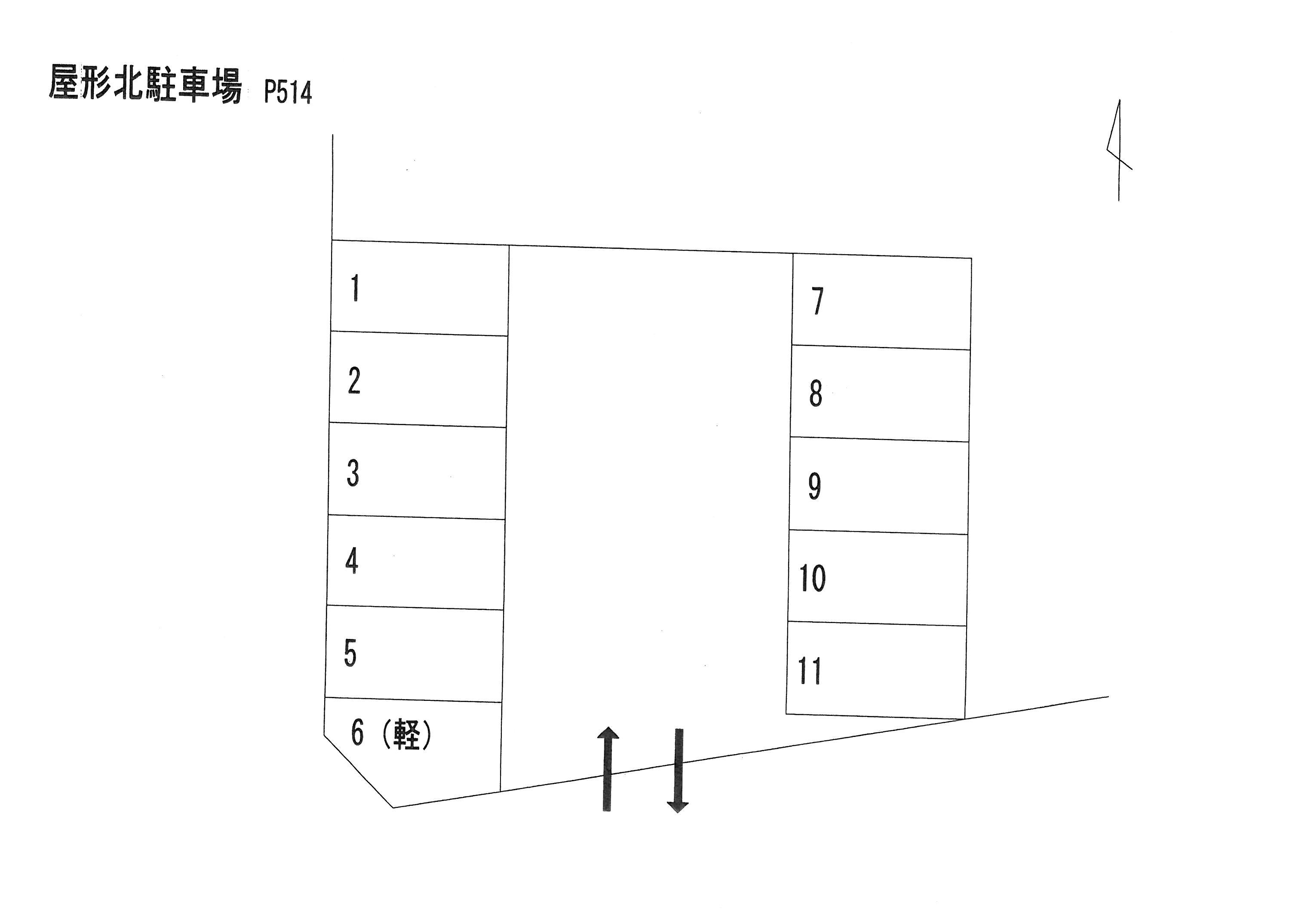 屋形北駐車場の駐車配置図
