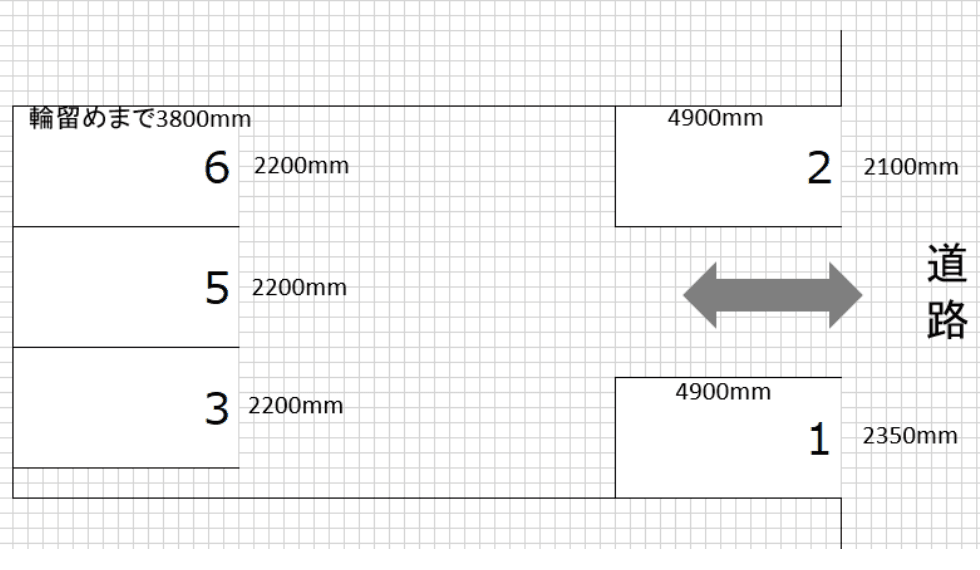 砂山町宮松様駐車場Ⅰ-2の駐車配置図