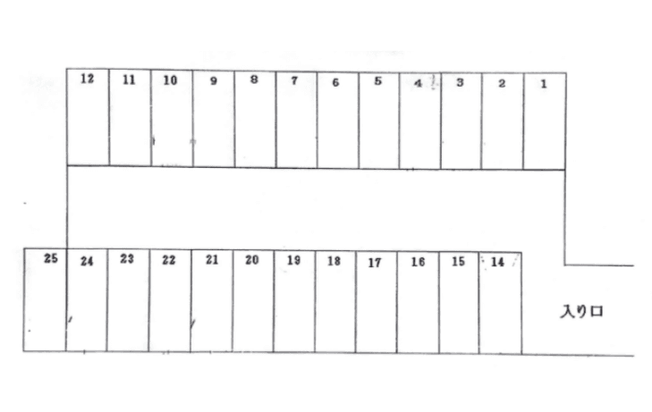 西田ガレージの駐車配置図