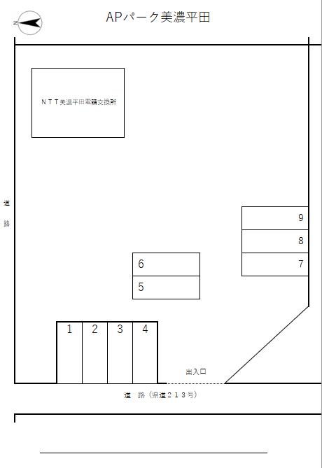 APパーク美濃平田の駐車配置図
