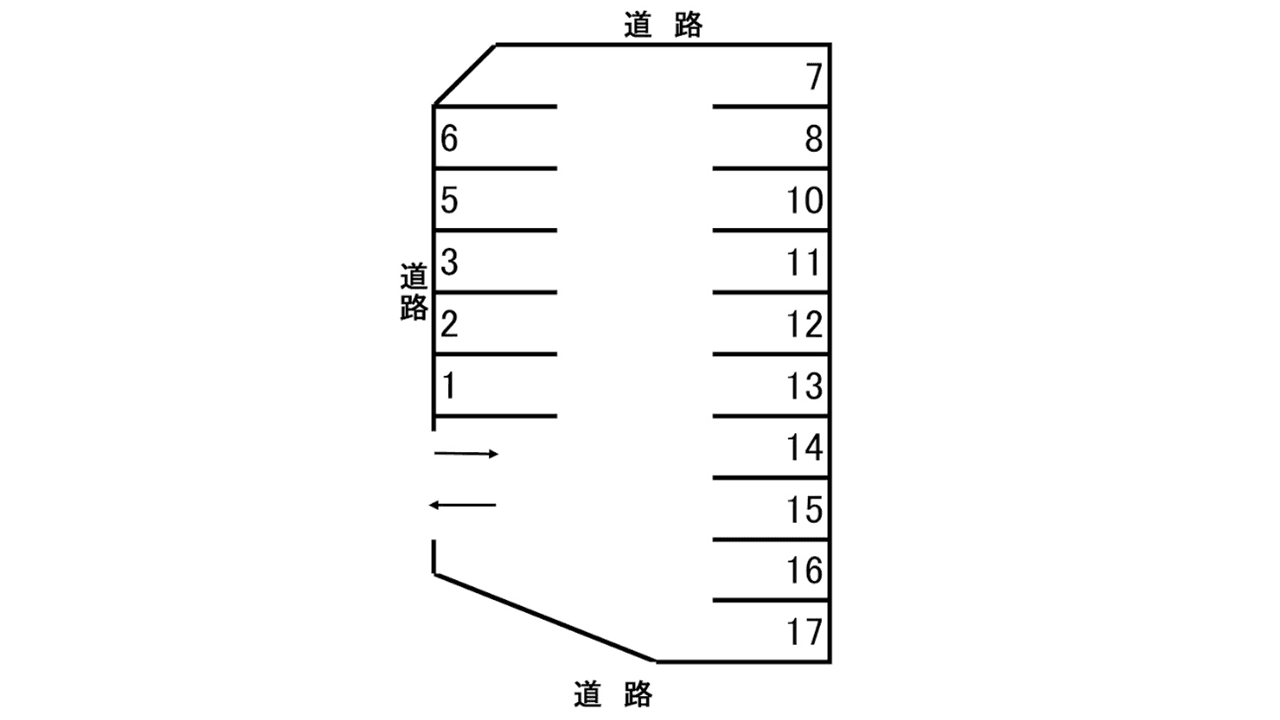 下山パーキングの駐車配置図