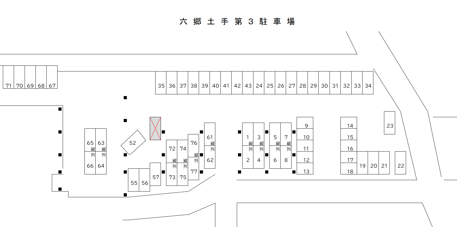 京急六郷土手第3の駐車配置図