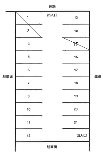 ホーム不動産パーキング20の駐車配置図