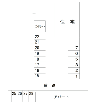 愛宕町パークKの駐車配置図
