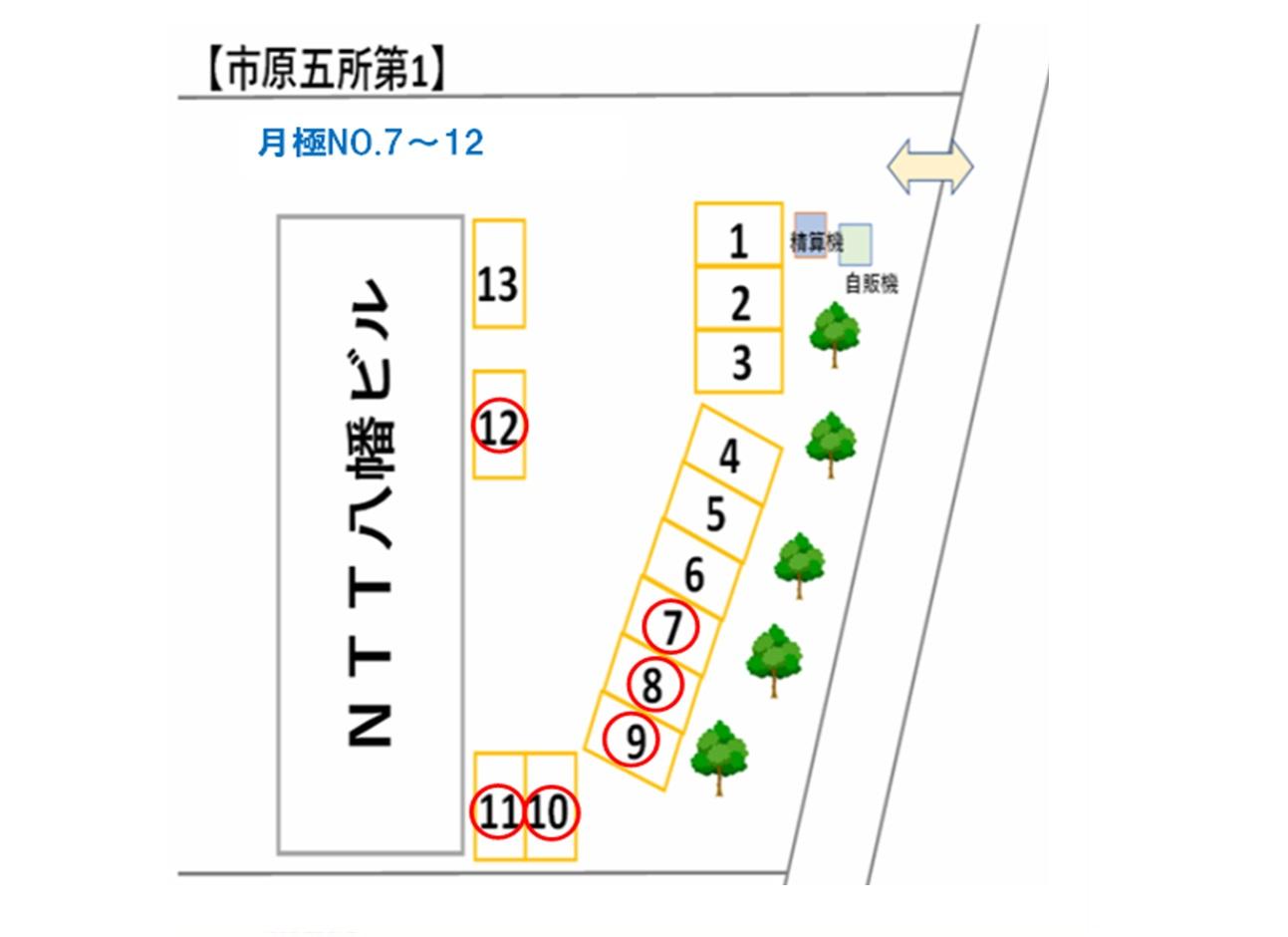 市原五所第1駐車場の駐車配置図