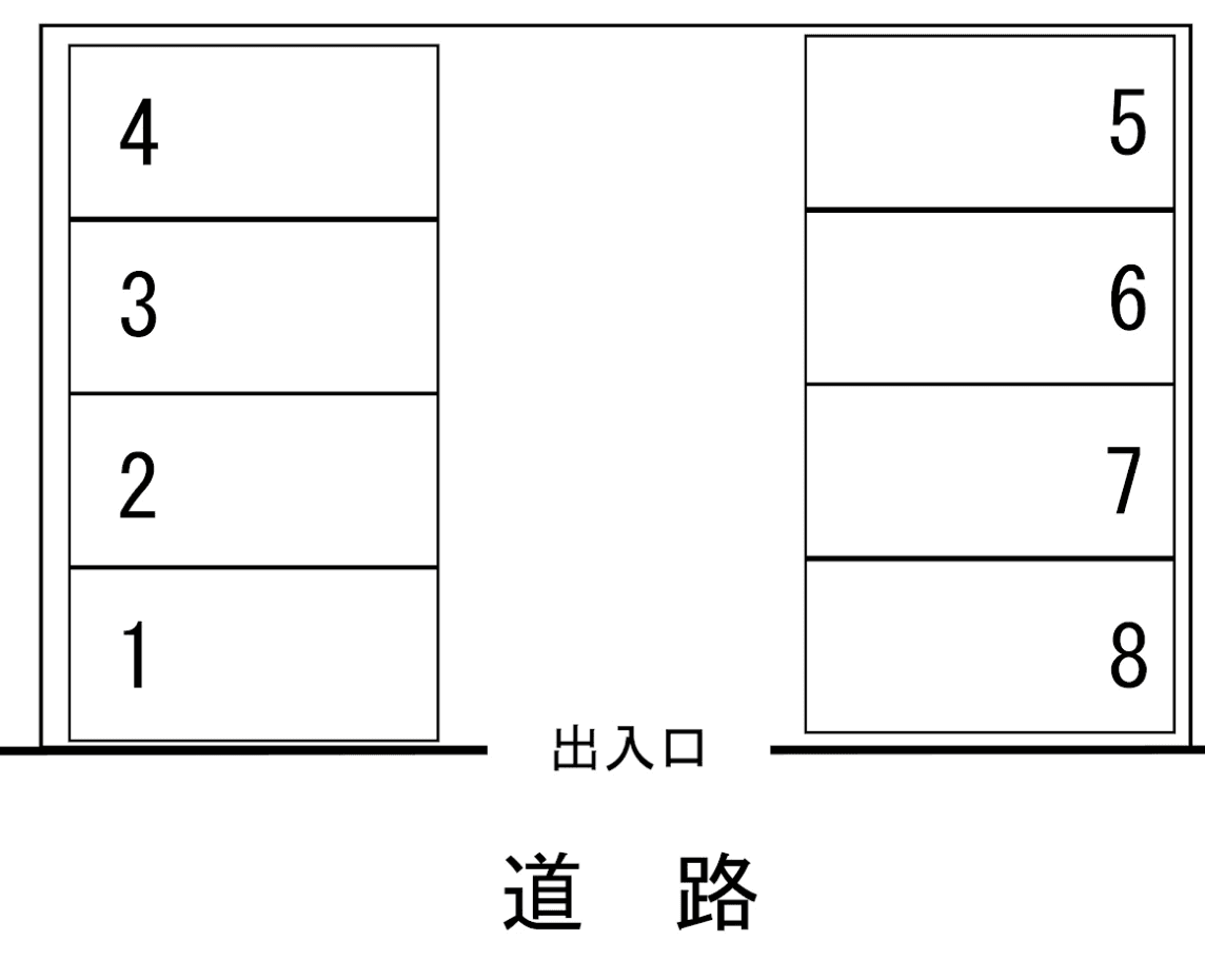 上座加藤駐車場の駐車配置図