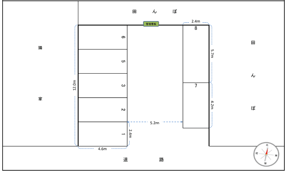 福島梅田駐車場の駐車配置図