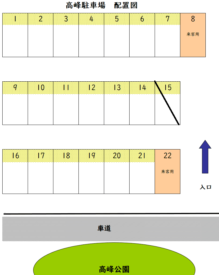高峰駐車場の駐車配置図