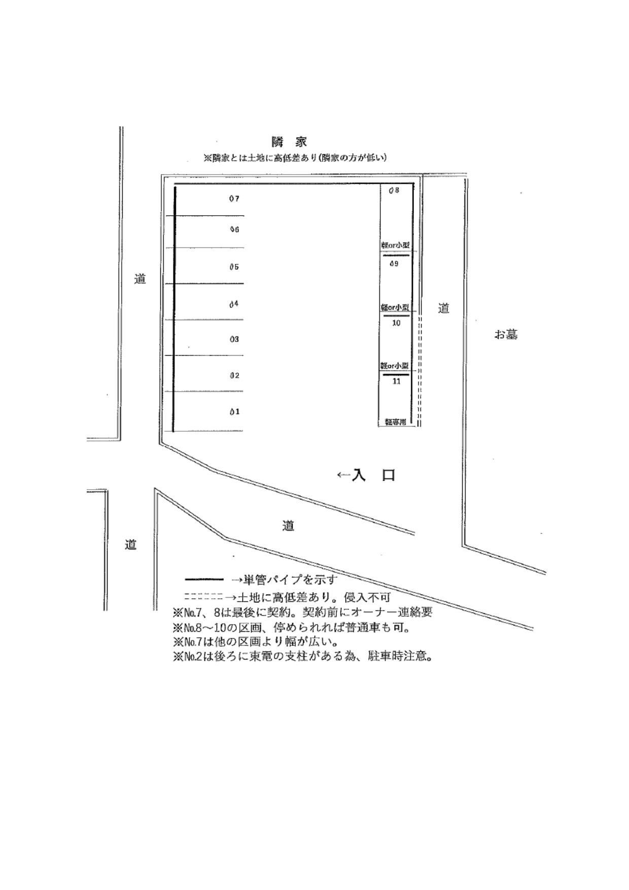 Yパーキング3の駐車配置図