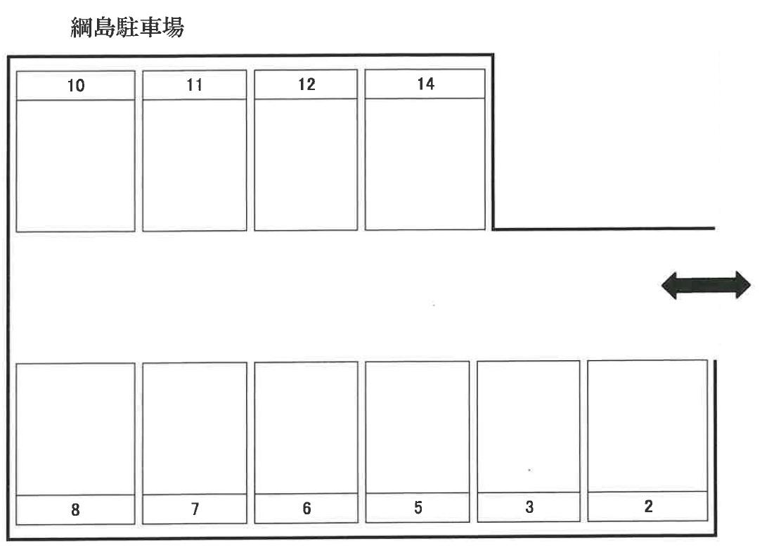 綱島駐車場の駐車配置図