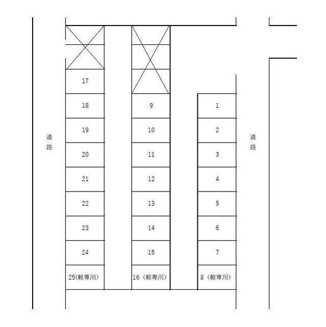 中根台4-5-2駐車場の駐車配置図