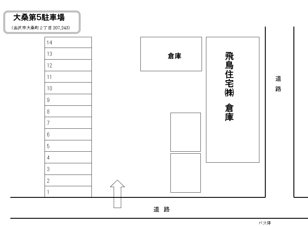 大桑第5有料駐車場の駐車配置図