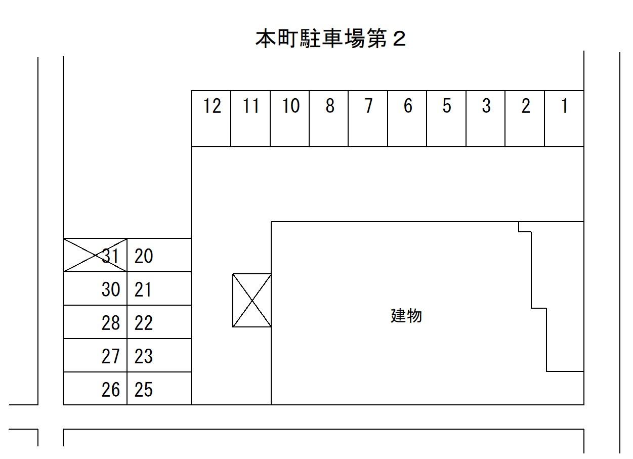 本町駐車場第2の駐車配置図