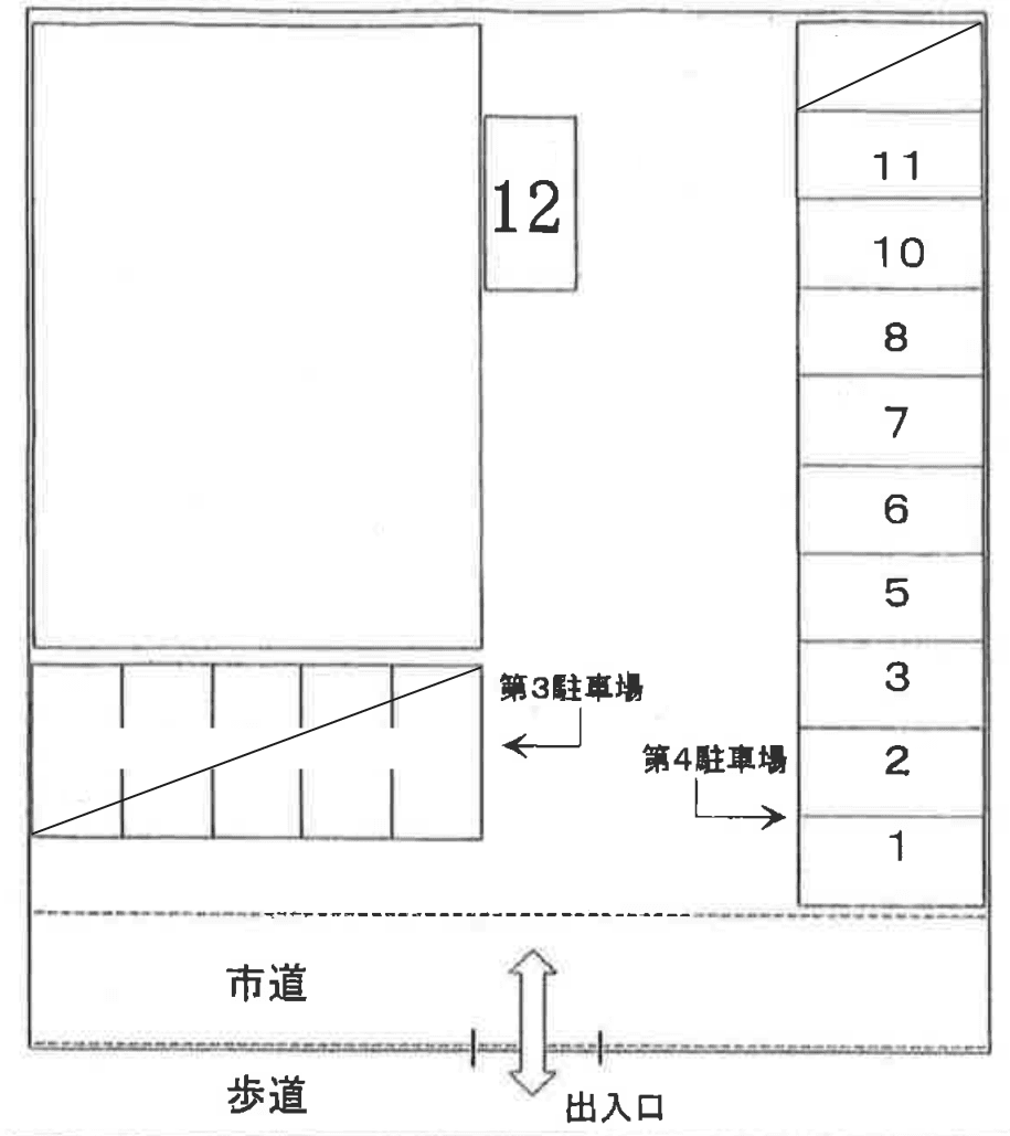 岡田本町第4駐車場の駐車配置図