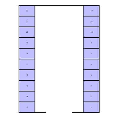 中務モータープールの駐車配置図