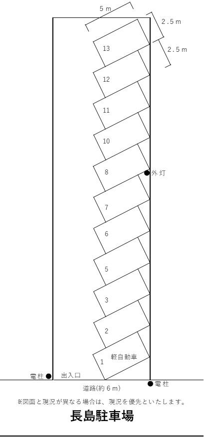 長島駐車場の駐車配置図