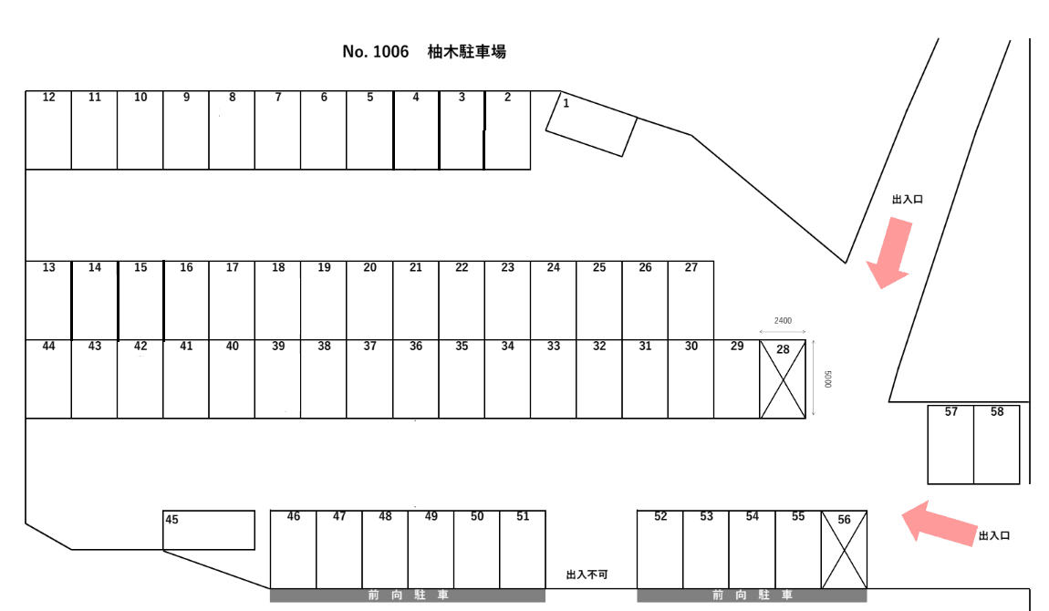 柚木駐車場の駐車配置図