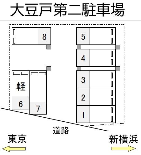 SSK大豆戸第二駐車場の駐車配置図