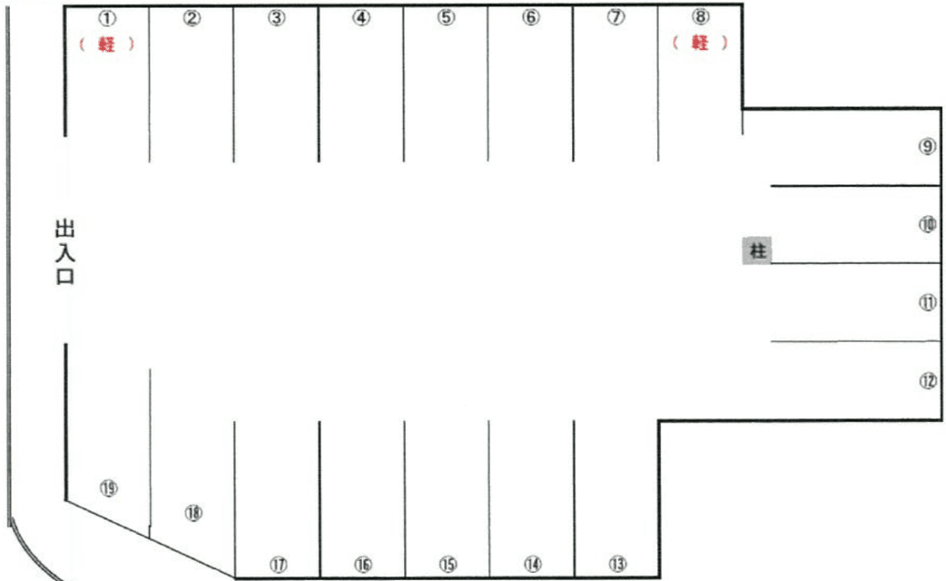 屋良駐車場の駐車配置図