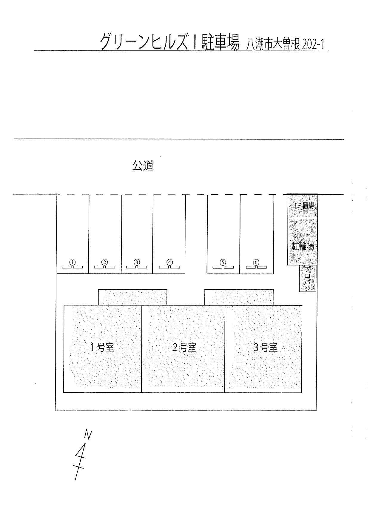 グリーンヒルズⅠ駐車場の駐車配置図