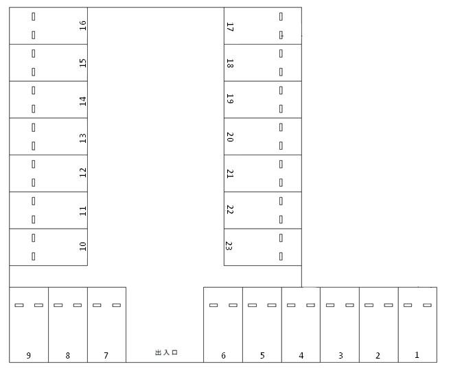 パークサイド駐車場Aの駐車配置図