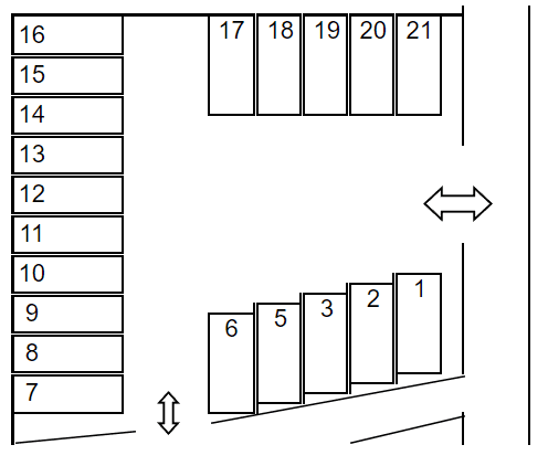 林駐車場の駐車配置図